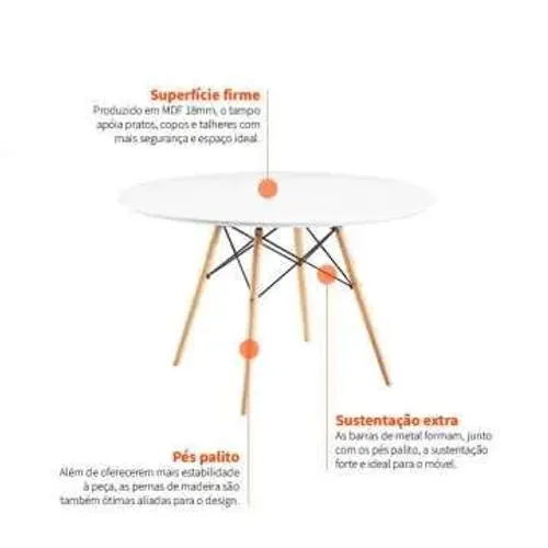 Mesa Eiffel redonda branca