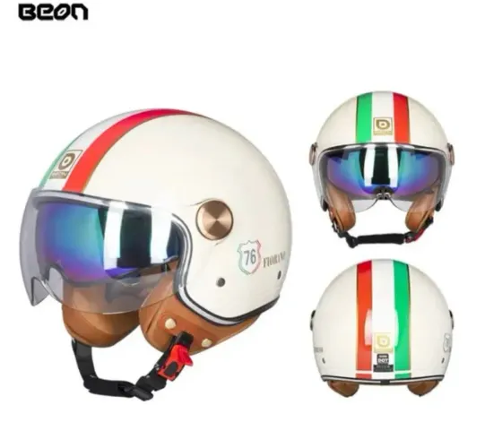Capacete retro Italiano Beon 120 com viseira