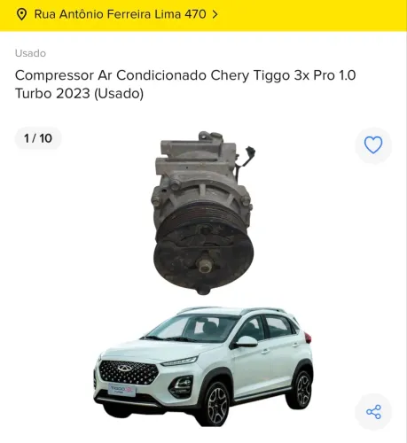 COMPRESSOR AR CONDICIONADO CHERY TIGGO 3x pro 2023 