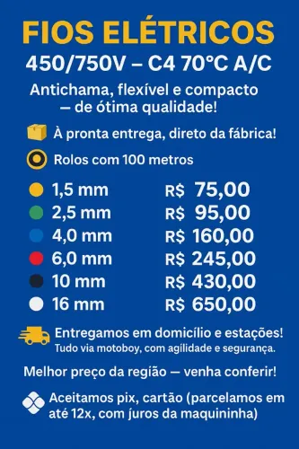 Cabos elétricos flexível 