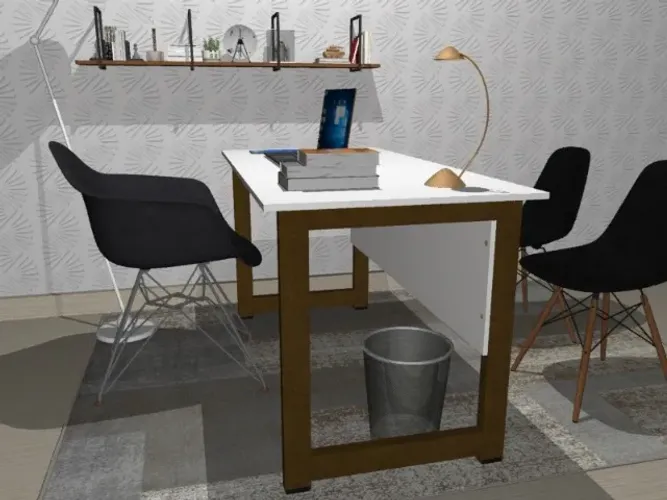 Mesa de Escritório Delluxe. Em Madeira Maciça: L100cm x P50cm x A74cm