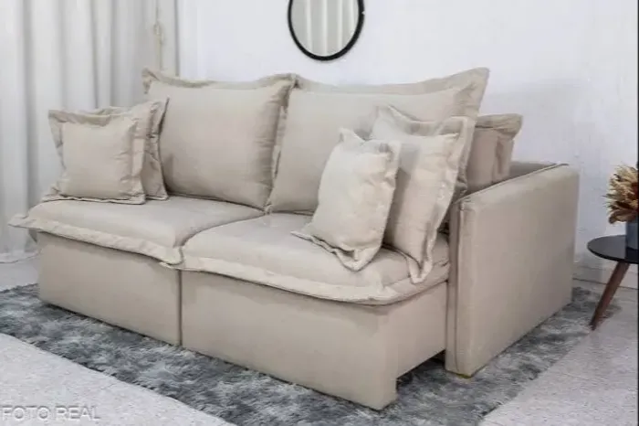 Sofá Cama Retrátil Linho 2,20m DIVIDIMOS EM ATE 10 X SEM JUROS