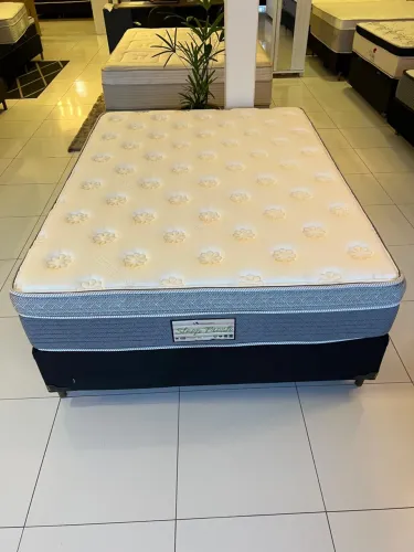 Cama Box de Casal SLEEP FRESH Seminova - Base + Colchão - ENTREGAMOS 
