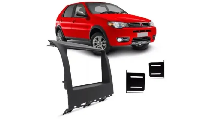 Acabamento de Som Moldura 2Din 7'' para o Fiat Palio 2015 - Grafite