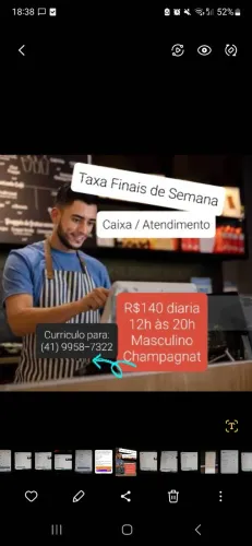Vaga Taxa Garçom - Finais de Semana e TerçasCuritiba