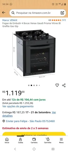 Fogão de Embutir Venax (caixa)