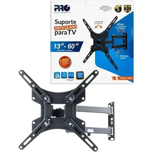 Suporte tv articulado proeletronic 13" a 60"