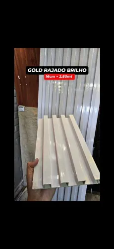 Painel Ripado Dourado Rajado com Brilho 16x280