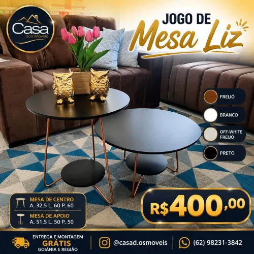 Mesa de centro Liz - Preto