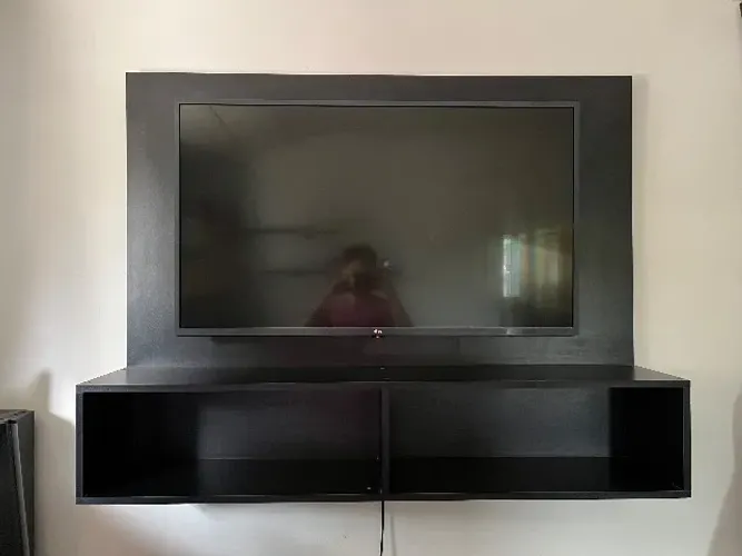 Painel de TV / Rack Suspenso em MDF Preto