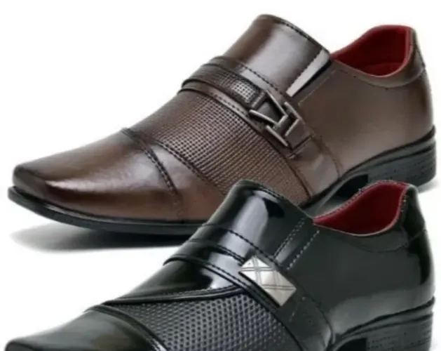 Kit 2 Pares de Sapato Social Masculino Oxford Moderno com Fivela.