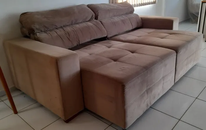 Sofá tecido suede macio 2.20m
