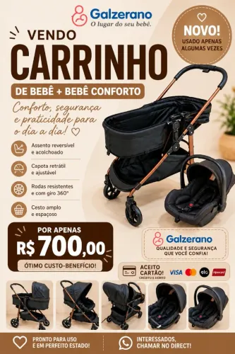 Carrinho de bebê+bebê conforto 