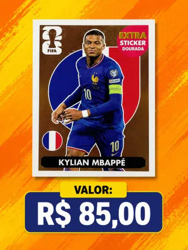 Figurinha extra sticker do kylian mbappe bronze