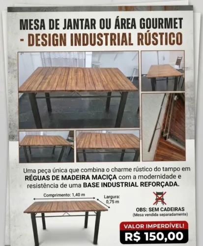 Mesa de jantar ou área gourmet