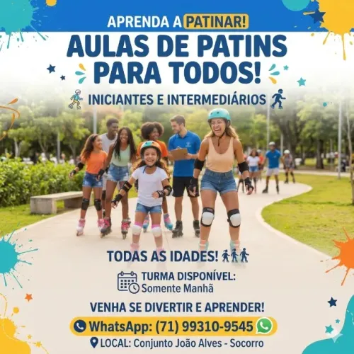 Aulas de Patinação (Iniciante e Intermediário) - Todas as Idades