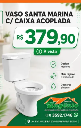 VASO COM CAIXA ACOPLADA BRANCO 