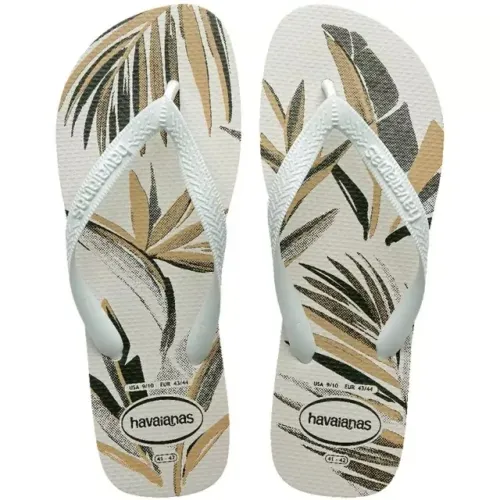 Chinelo Havaianas Masculino Aloha Adulto Estampa Tropical Branco 41113557153