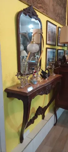 Aparador/Console com espelho em madeira de imbuia