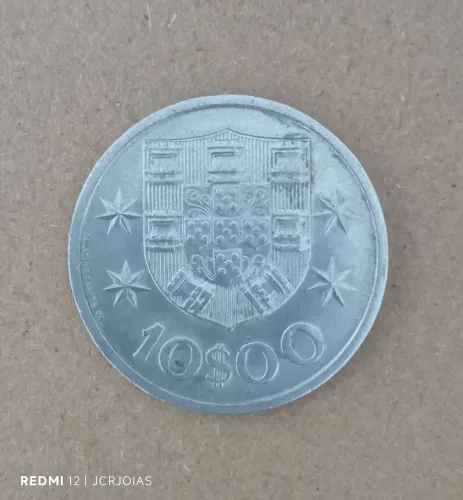 Moeda 10 escudos da república portuguesa 1971