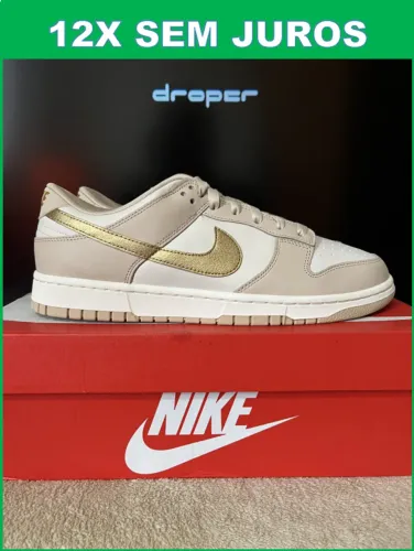 Tênis Nike Dunk Low Metallic Gold 42.5BR (Novo/Original)