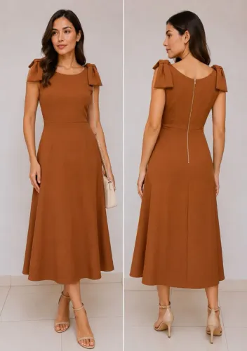 Vestido Midi Marrom