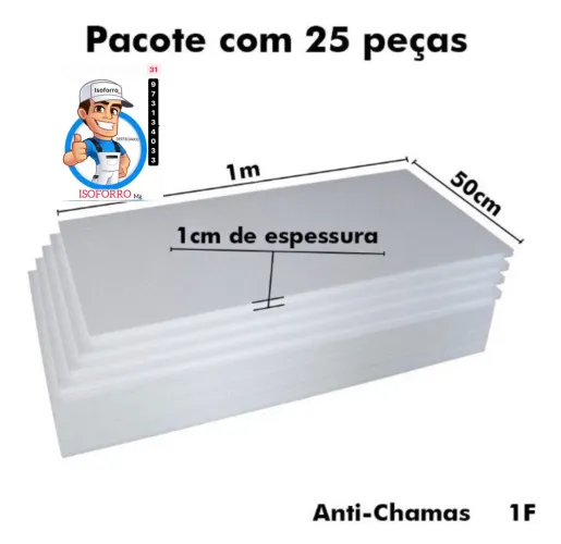 Placas de isopor 10mm - anti chamas