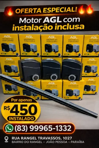 MOTOR PARA PORTÃO AGL TRINO 300KG VALOR COM INSTALAÇÃO INCLUSA