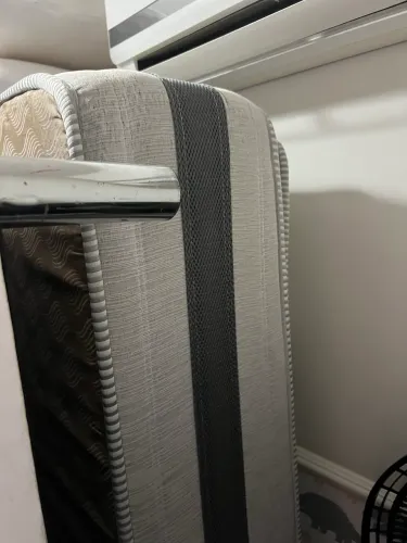 Cama box queen branca ortobom com colchão