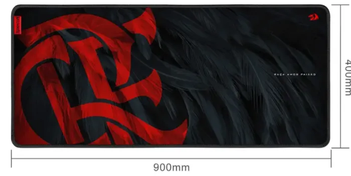 Mousepad Redragon Flamengo Mantle Preto E Vermelho Speed