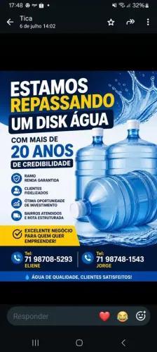 Vendo disk água mineral