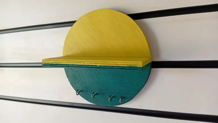 Porta chaves verde e amarelo