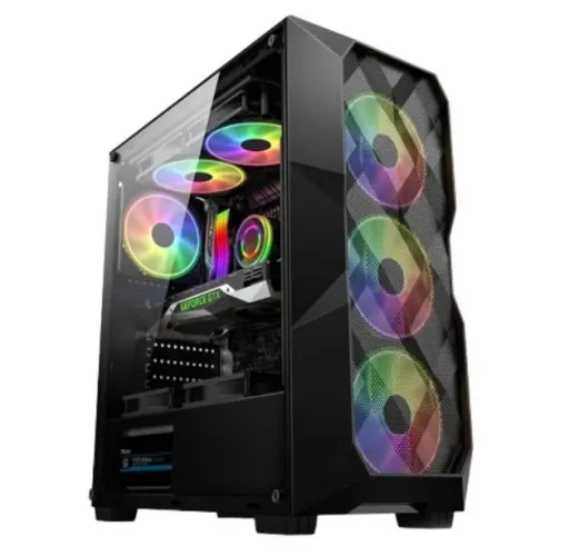 Gabinete Gamer GB1710 Com Lateral de Vidro Temperado 3 Fans RGB Inclusas - Hayom
