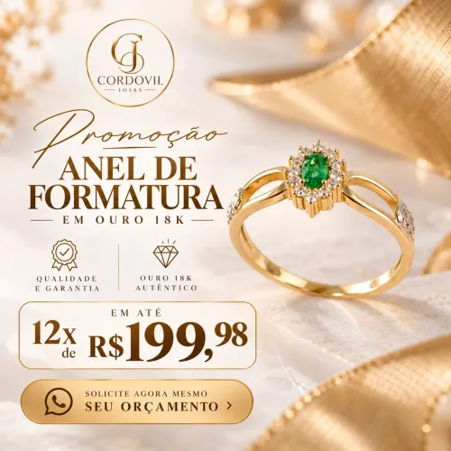 Anel de formatura em ouro