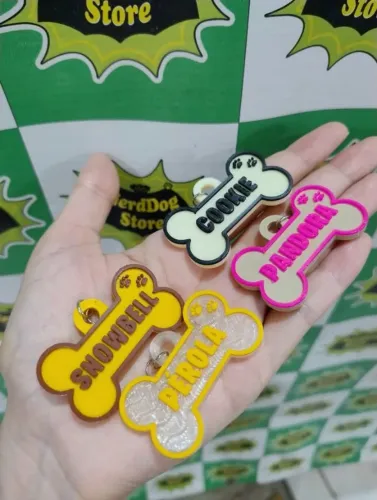 Pingente de Identificação para Pets - Chaveiro Coleira Presente Brinde - NerdDog Store