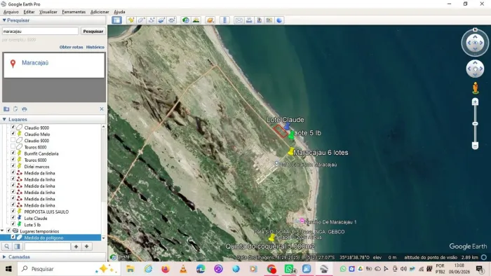 80m de beira mar terreno de 2400m2 em Maracajau.