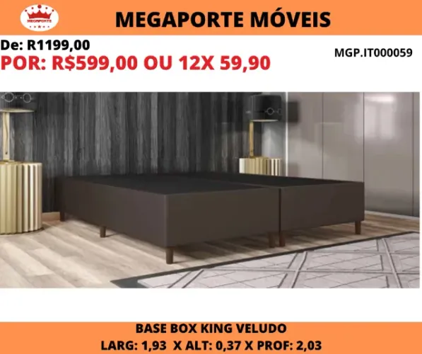 Base Box King Size Veludo