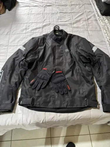 jaqueta de moto impermeável TEXX com par de luvas