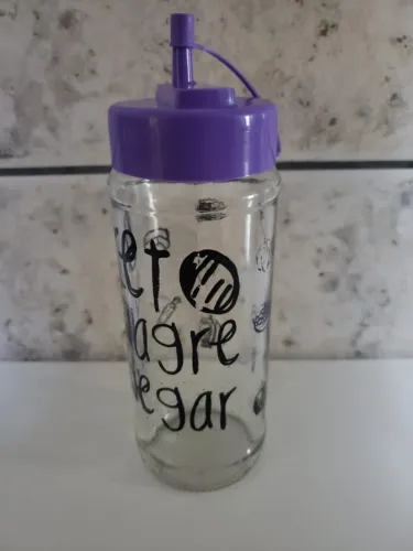 Vidro decorado para azeite ou vinagre 500 ml com tampa novo