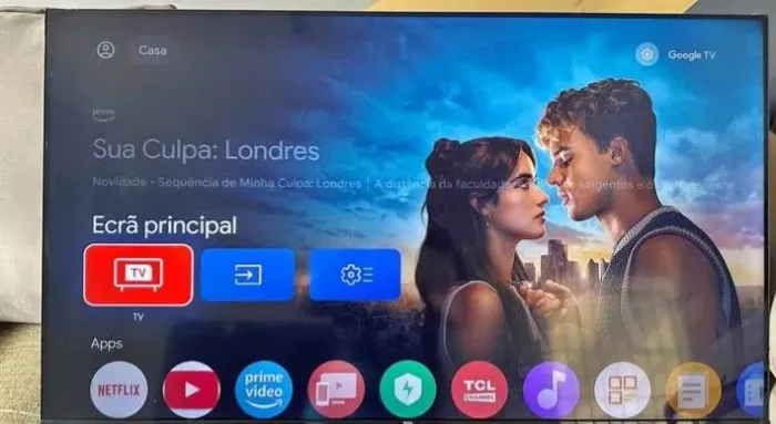 Smart tv TCL 4k comando de voz bluetooth Android tv e caixa