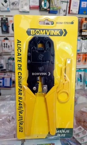 Alicate de Crimpar Cabo de Rede RJ45 RJ11 RJ12 + Decapador - Novo