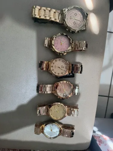 Lote 16 Relógios Feminina Cores Dourado Rosé Prata