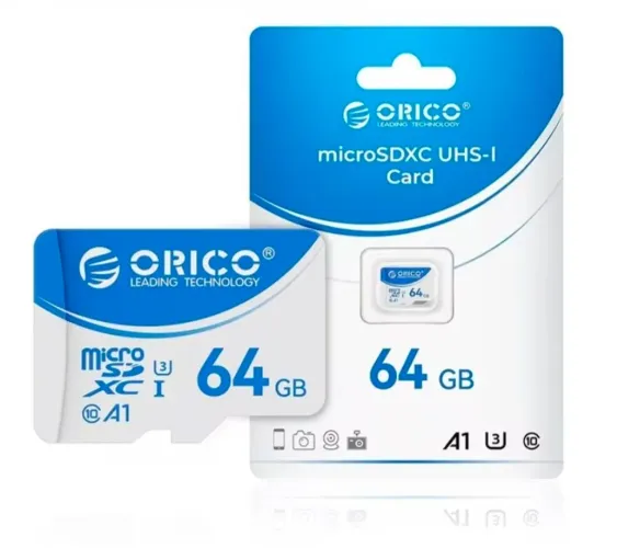 Cartão de Memória Orico 64GB Original, T3, Classe 10, UHS-I, U3, V30 (Lacrado)