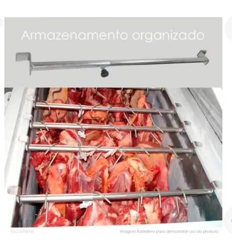 10 suportes inox para armazenar carnes em frezeres horizontal, regulável 