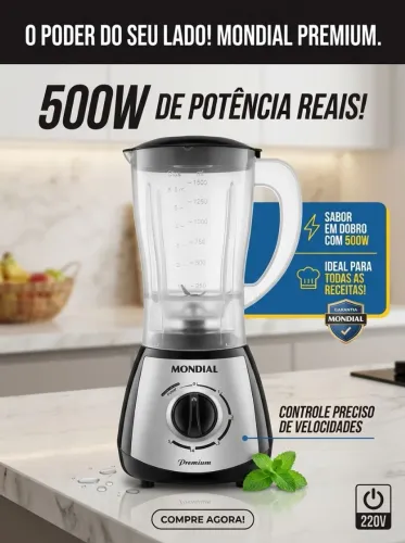 Liquidificador mondial 500w 220v