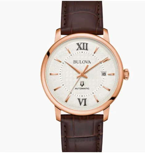 Relógio Bulova Hubson Automático Masculino Em Couro