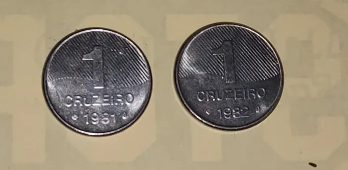 2 Moedas 1 cruzeiro ano 1982 $ 1981