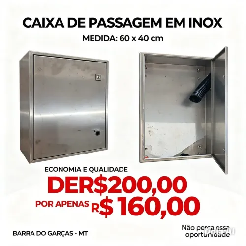 Caixa de passagem inox 60/40/15