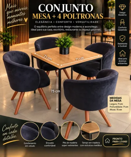 ? Conjunto moderno e elegante, perfeito para sala de jantar, apartamento, escritório