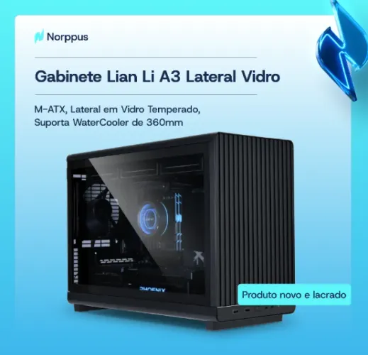Gabinete Lian Li A3 Lateral em Vidro M-ATX - Novo e Lacrado